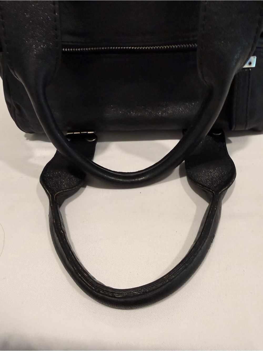 VIA REPUBBLICA NWOT Vintage Italian Leather Satchel Moto Utility Bag Black - Picture 7 of 11